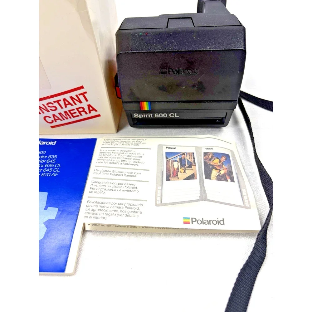 Vintage Polaroid Spirit 600 Land Camera Black USA Made Untested Great Condition
